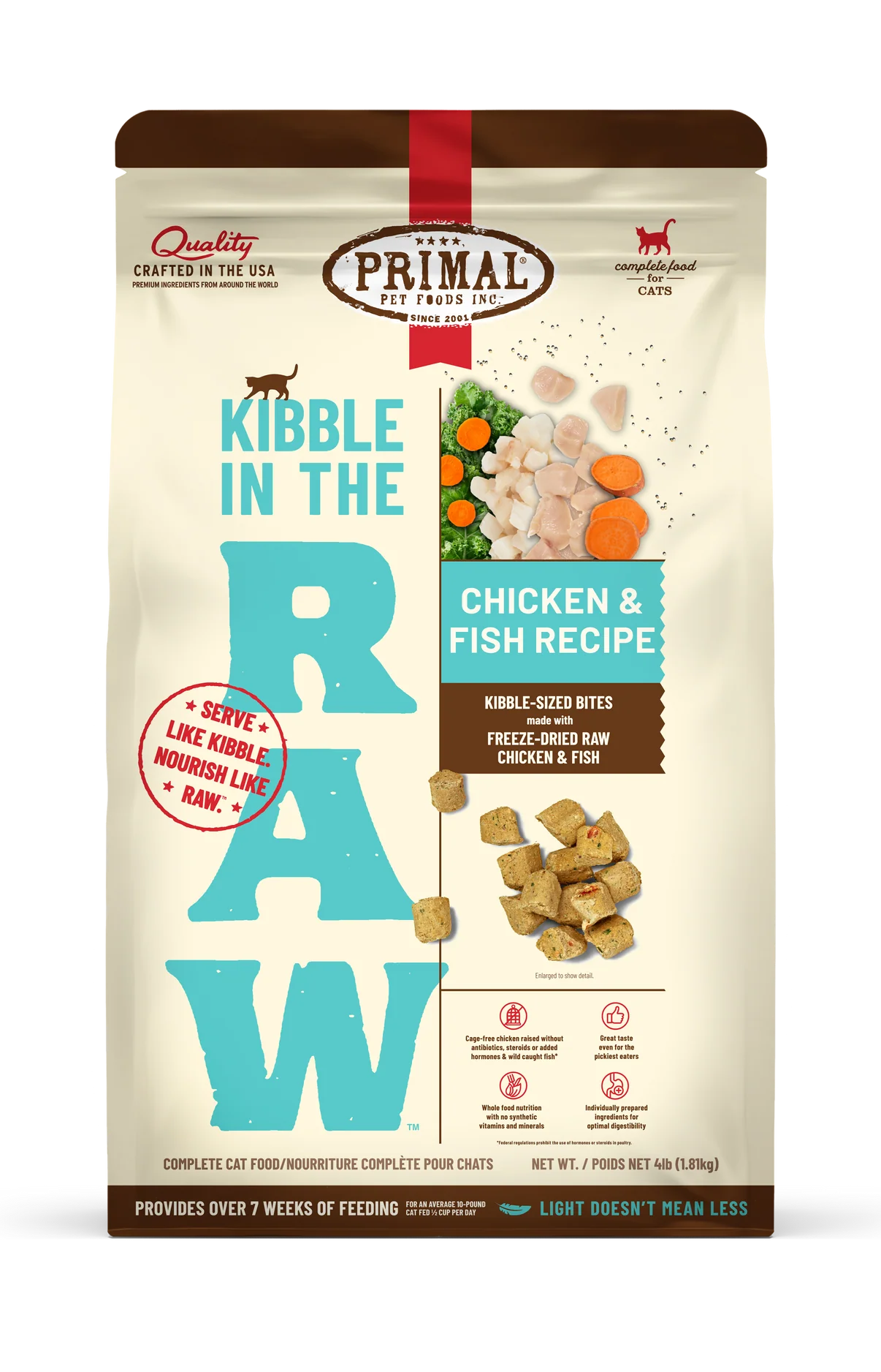 Primal Kibble in the Raw Cat Food – Chicken & Fish Recipe