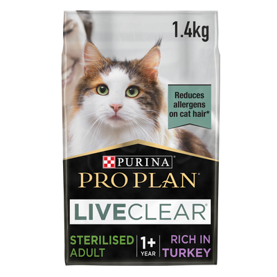 Purina Pro Plan LiveClear Adult Allergen Reducing Dry Cat Food with Turkey