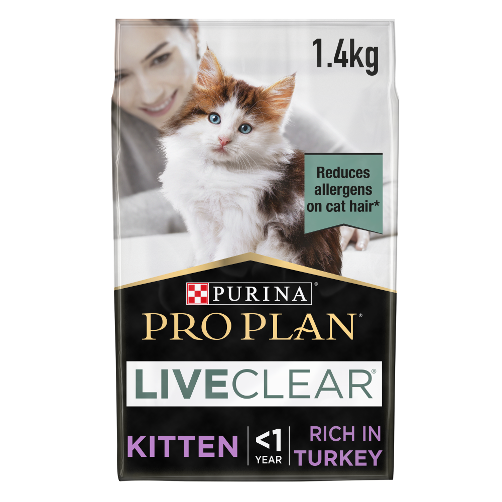 Purina Pro Plan LiveClear Kitten Allergen Reducing Dry Cat Food with Turkey 1.4 kg