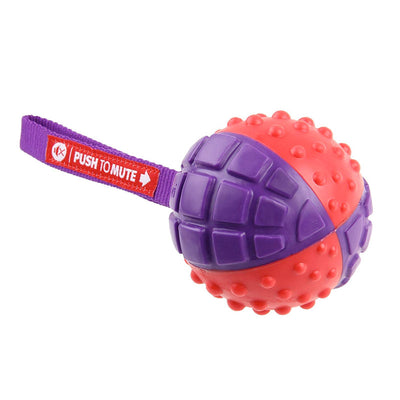 GiGwi Push To Mute Regular Ball Solid Red/Purple