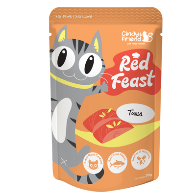 Cindy & Friends Red Feast Tuna Complete & Balanced Wet Cat Food Pouch, 70g