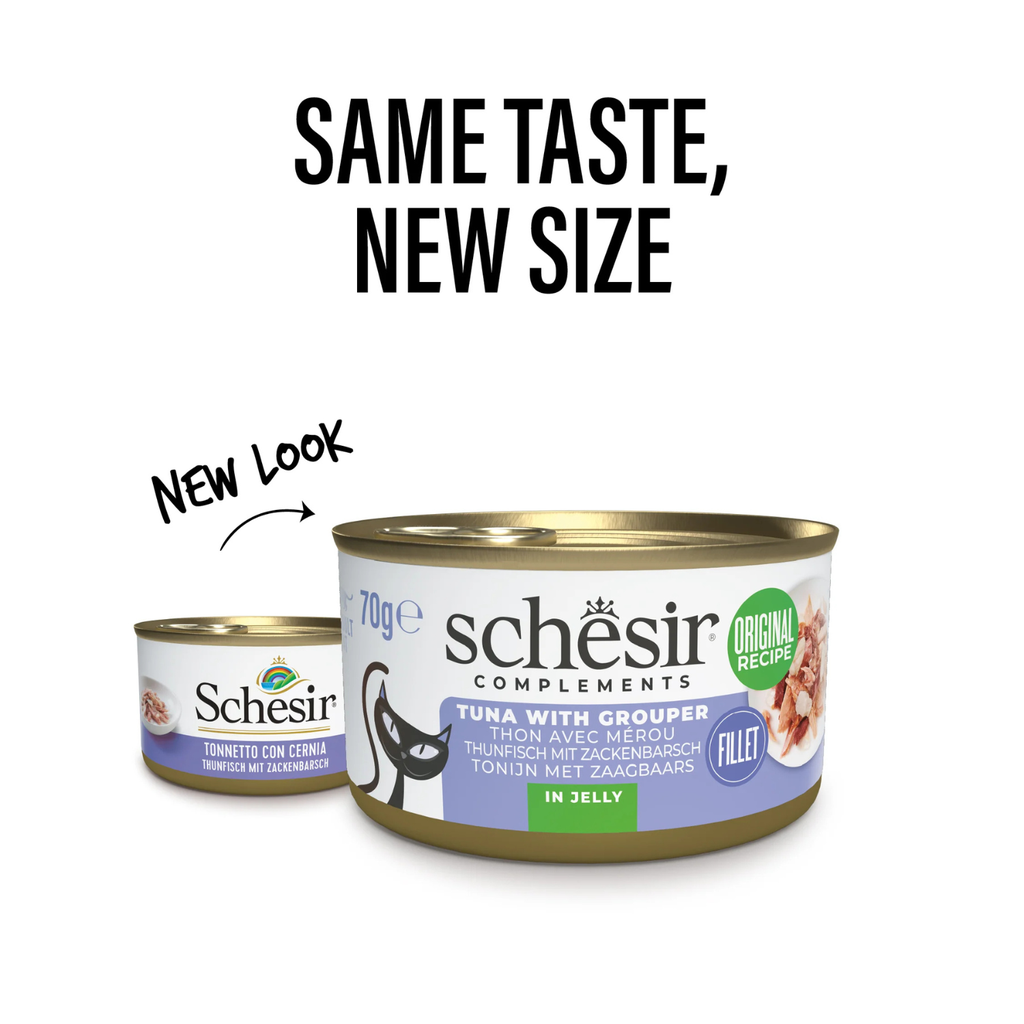 Schesir Complements Cat Wet Food in Jelly Can- Tuna With Grouper 70g