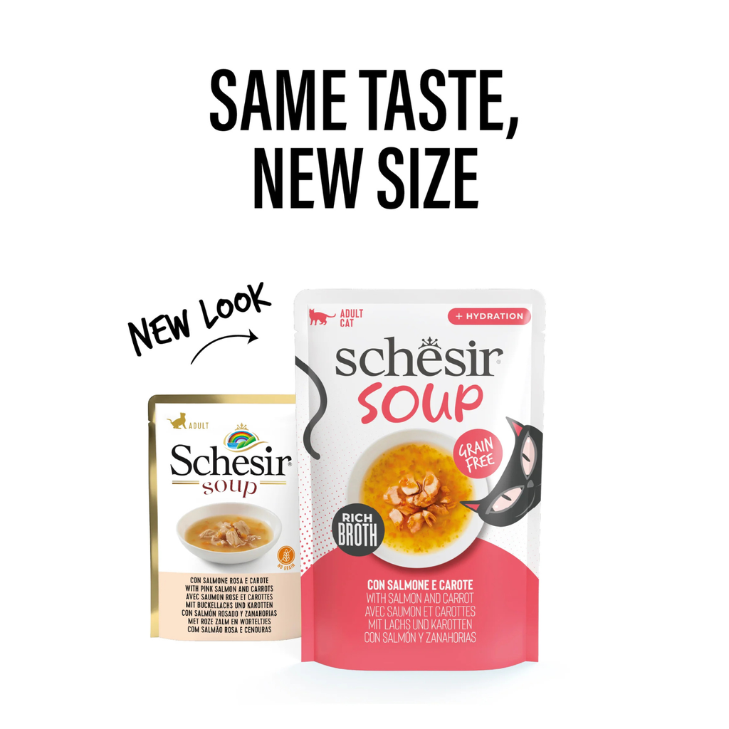 Schesir Soup Cat Wet Food in Soup Pouch-Salmon With Carrot 40g