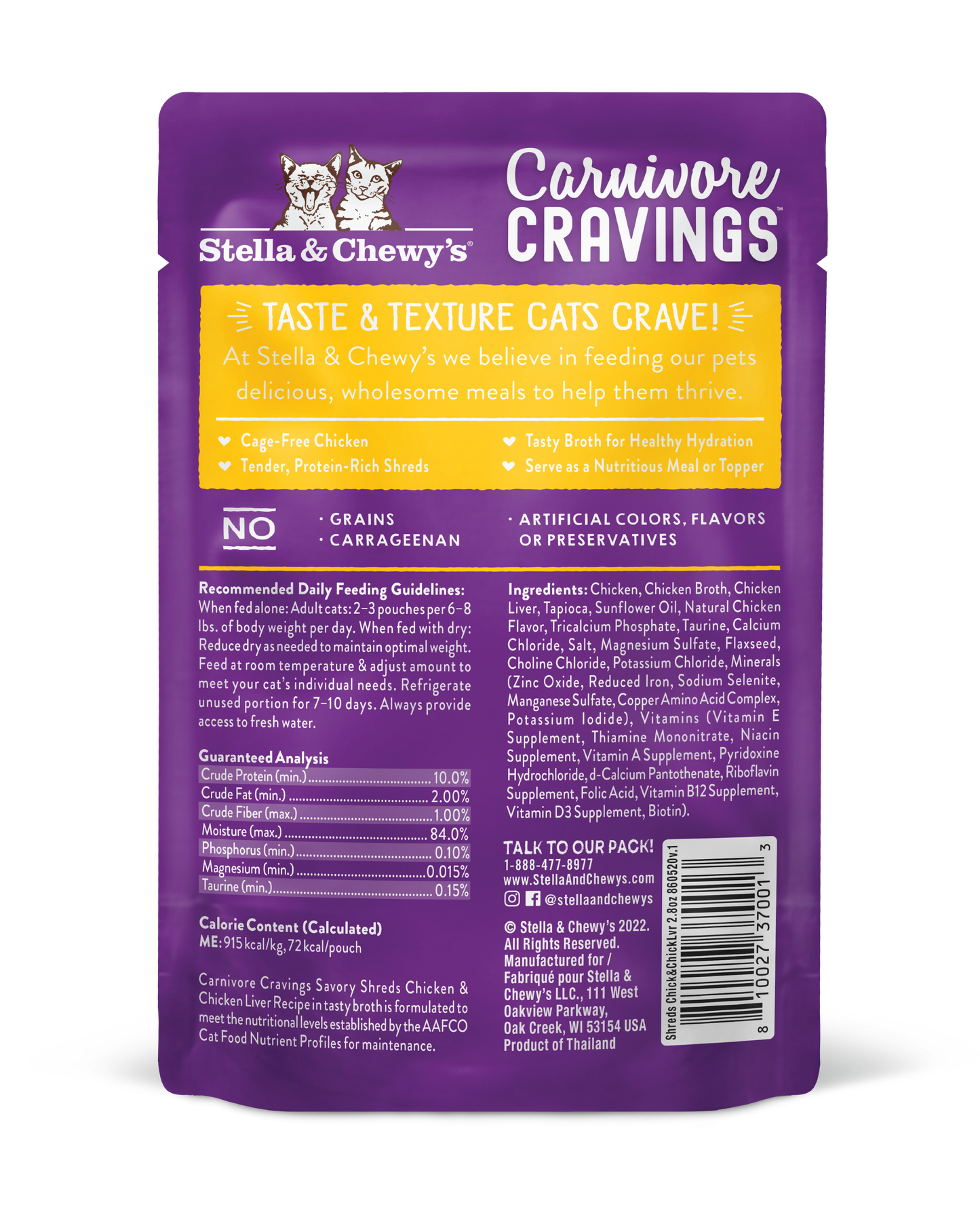 Stella & Chewy's Carnivore Cravings Morsels'N'Gravy - Chicken & Chicken Liver Recipe - 2.8 oz
