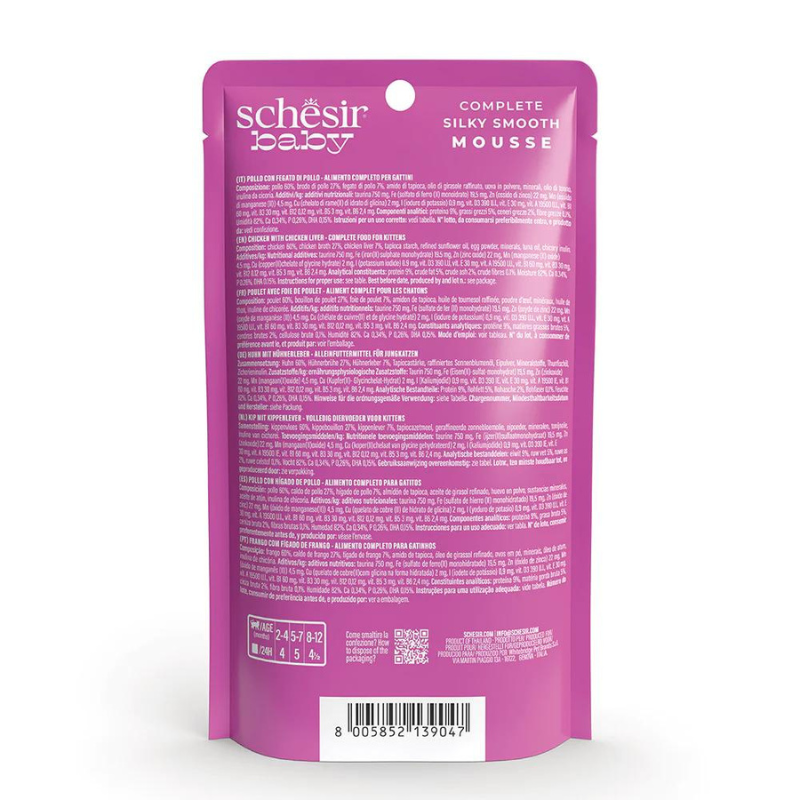 Schesir Baby Mousse Kitten - Chicken With Chicken Liver 70g