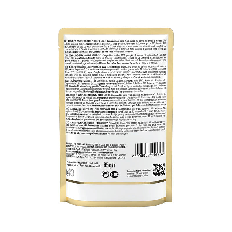 Schesir Cat Wet Soup-Chicken with Pumpkin[Weight - 85g]