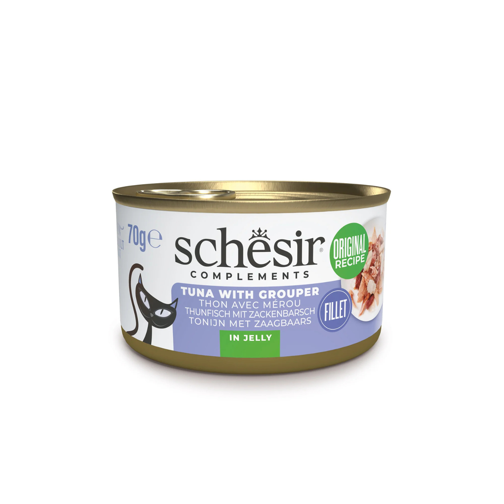 Schesir Complements Cat Wet Food in Jelly Can- Tuna With Grouper 70g