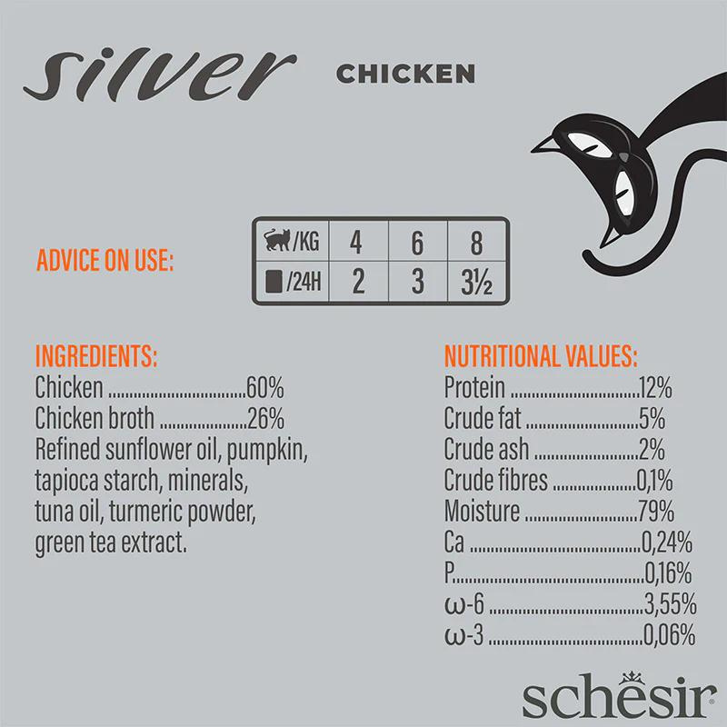 Schesir Silver Senior Cat Wholefood - Chicken 70g