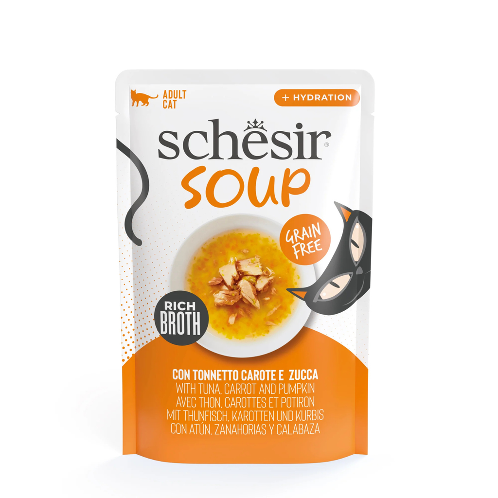 Schesir Soup Cat Wet Food in Soup Pouch-Tuna With Pumpkin 40g