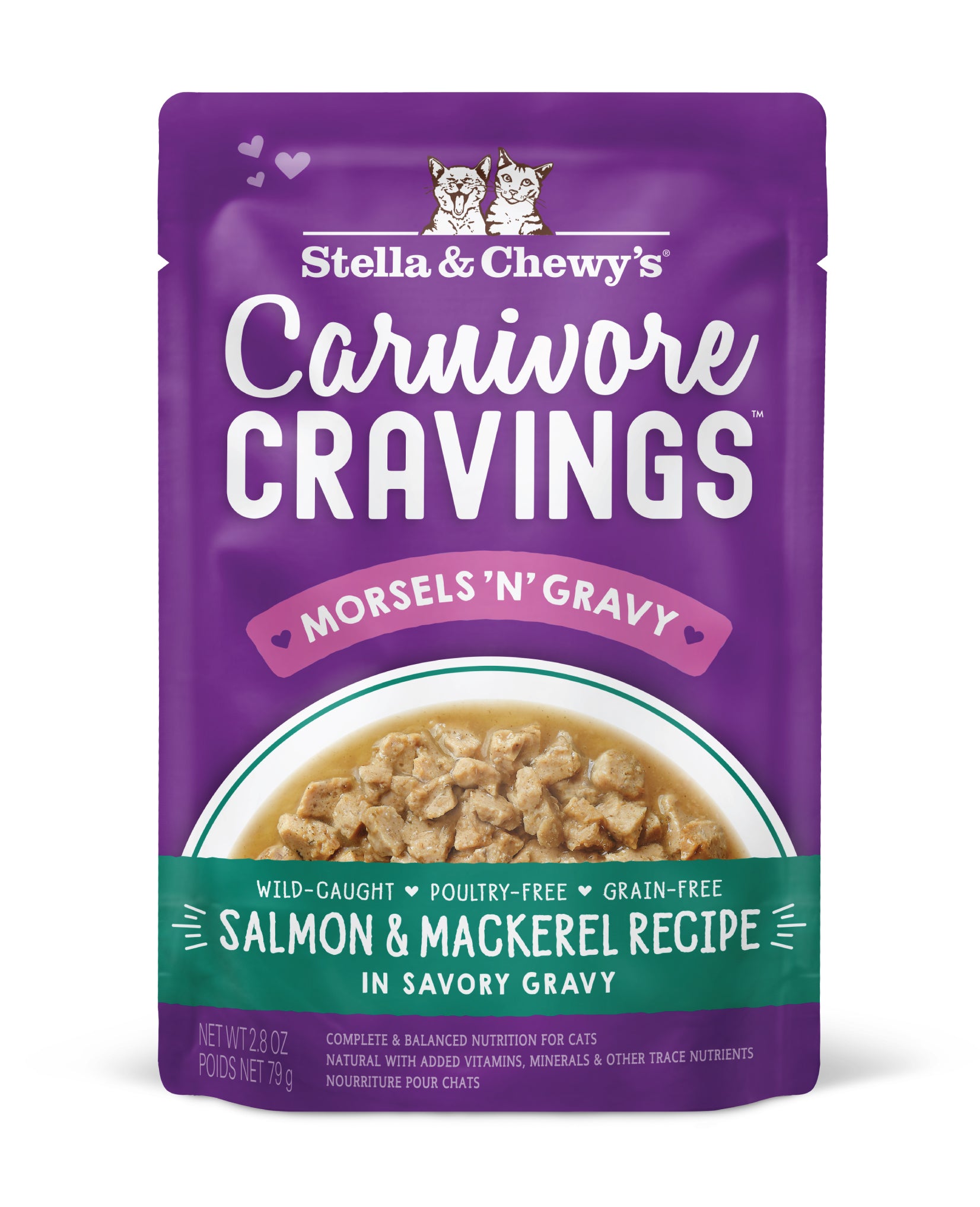Stella & Chewy's Carnivore Cravings Morsels'N'Gravy - Salmon & Mackerel Recipe - 2.8 oz