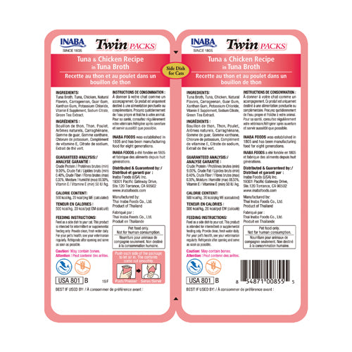 Inaba Twin Packs Tuna & Chicken Recipe in Tuna Broth - 80g