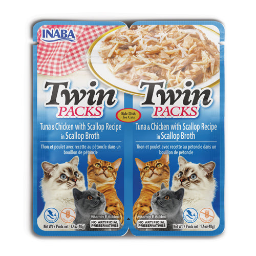 Inaba Twin Packs Tuna & Chicken with Scallop Recipe in Scallop Broth - 3PCS/PK - 1.14 kg