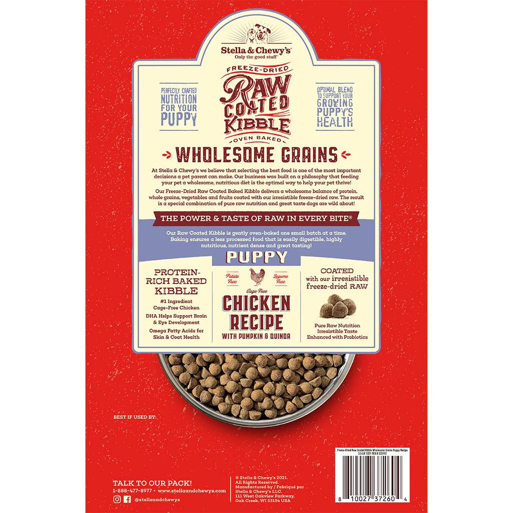 Stella & Chewy’s Raw Coated Wholesome Grains Puppy Cage-Free Chicken Recipe with Pumpkin & Quinoa