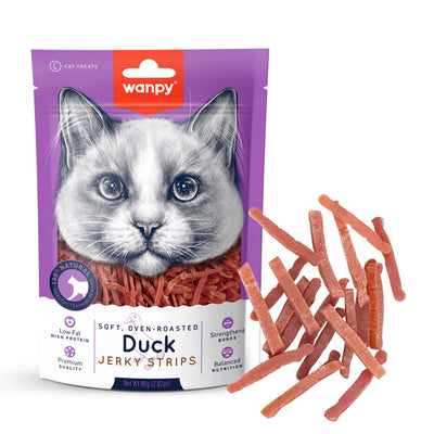 Wanpy Soft Duck Jerky Strips for Cats 80g