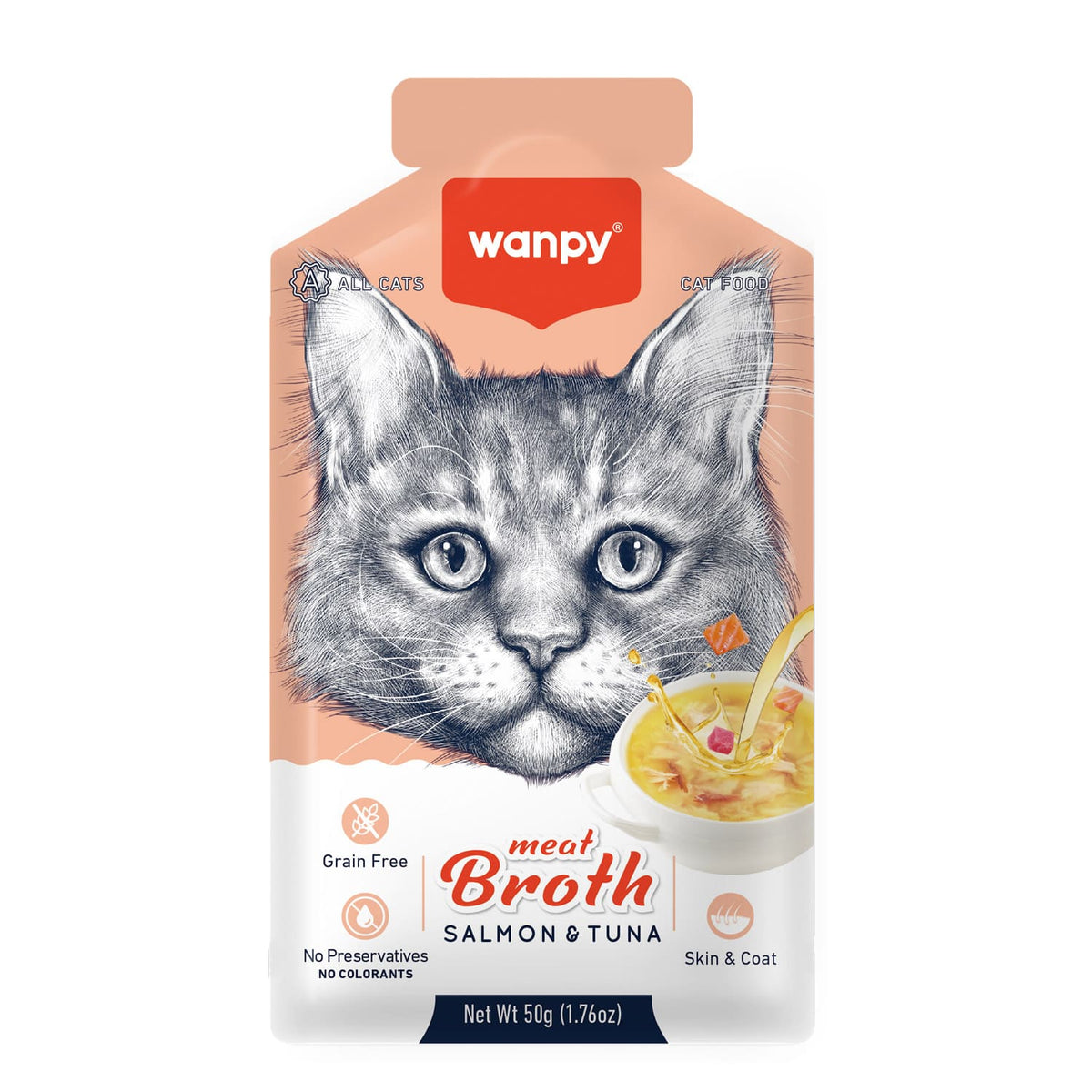 Wanpy Meat Broth Salmon & Tuna for Cats (50gm) - 1Box 12pcs