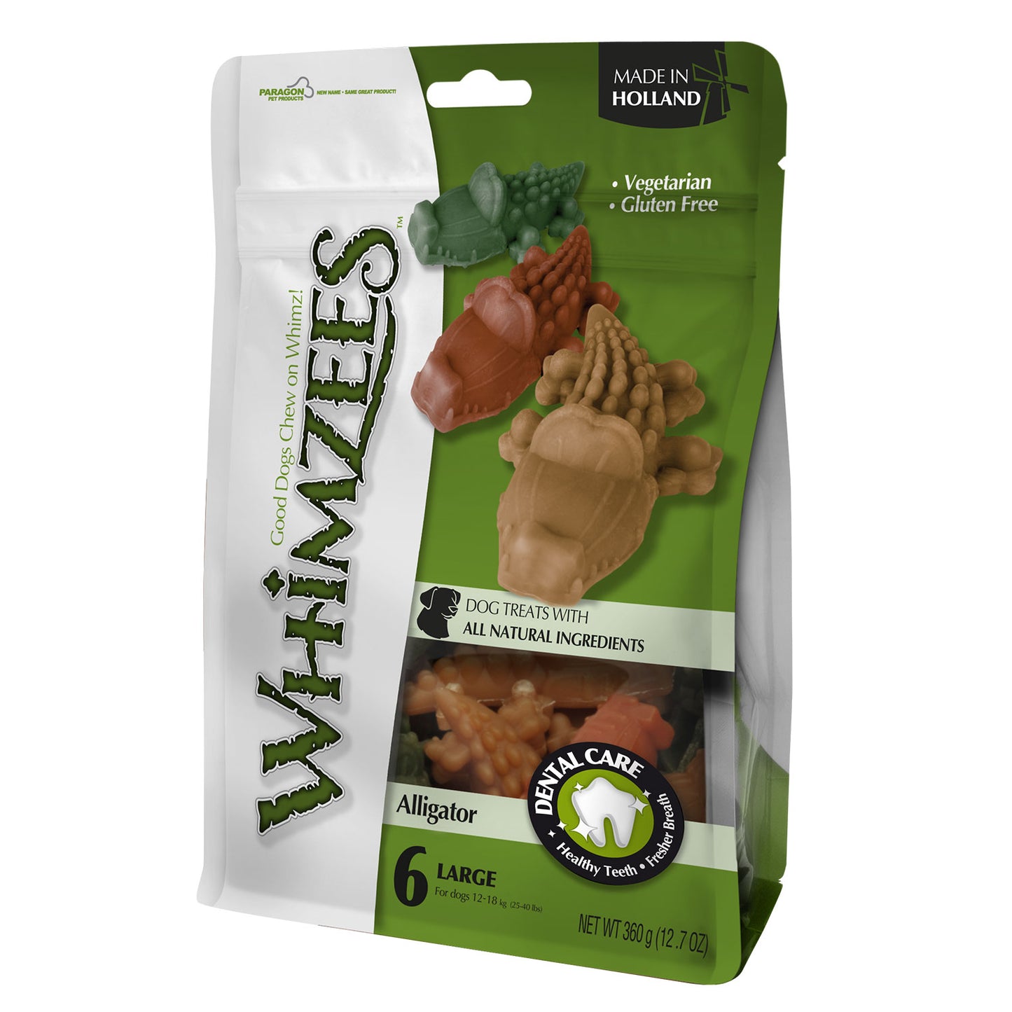 Whimzees Alligator Large Mix Brown / Green / Orange (6PC)
