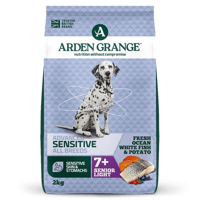 Arden Grange Advanced Sensitive All Breeds Senior Light Fresh Ocean White Fish & Potato Dry Dog Food 2KG