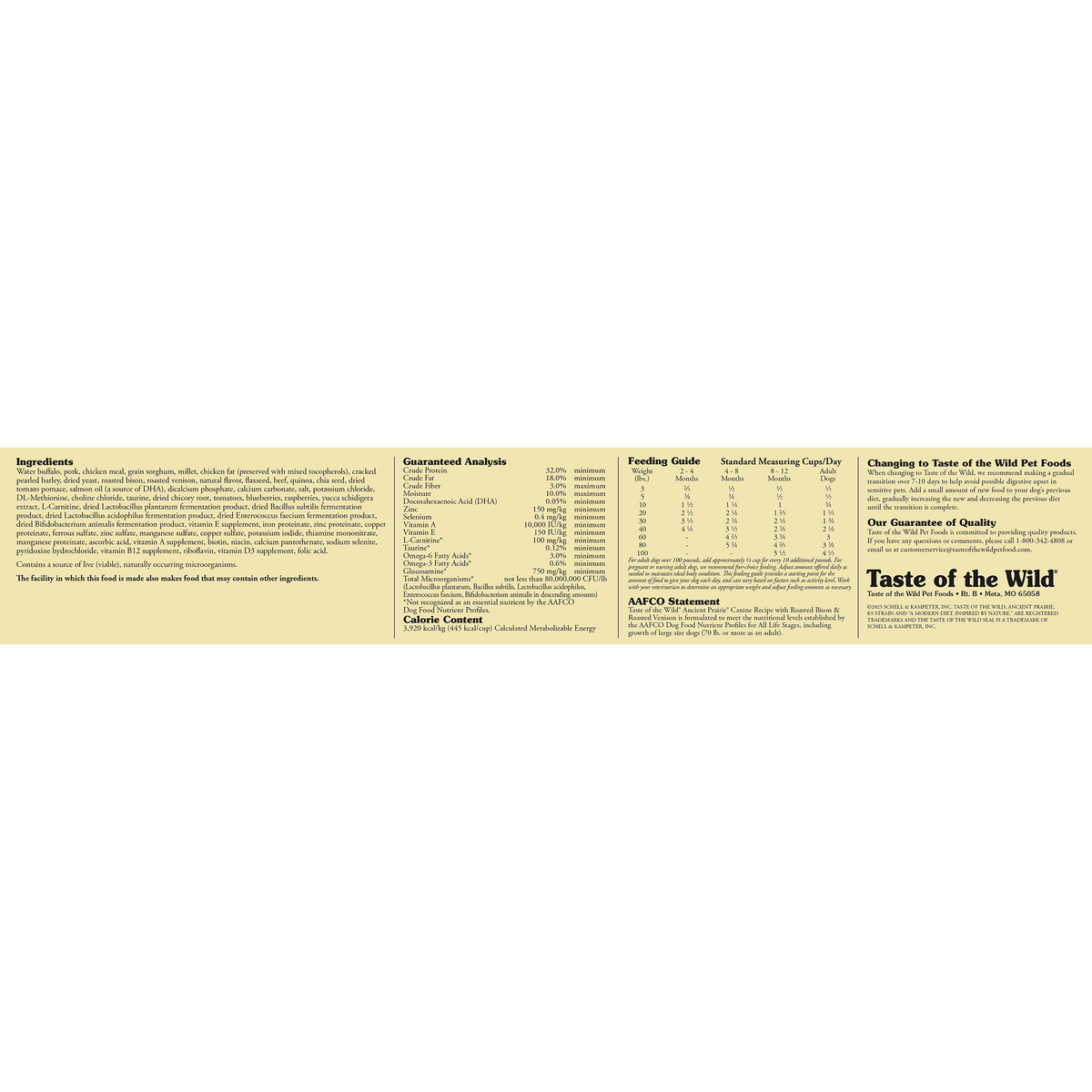 Taste Of Wild Ancient Prairie Canine Recipe - Bison Dry Dog Food ...