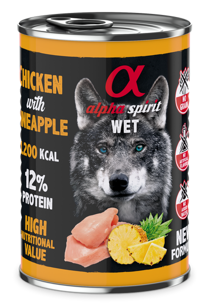 Alpha Spirit Canned Dog Food Chicken With Pineapple 400 g