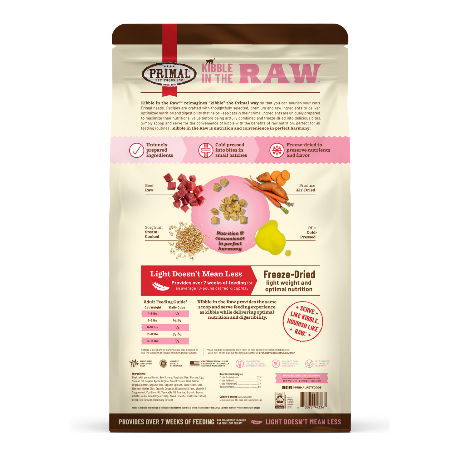 Primal Kibble in the Raw Cat Food – Beef Recipe