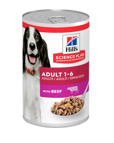 Hill's Science Plan Adult Dog Food with Beef - 12x370g