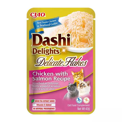 Dashi Delights Delicate Flakes Chicken With Salmon Cat Treat Recipe - 40g