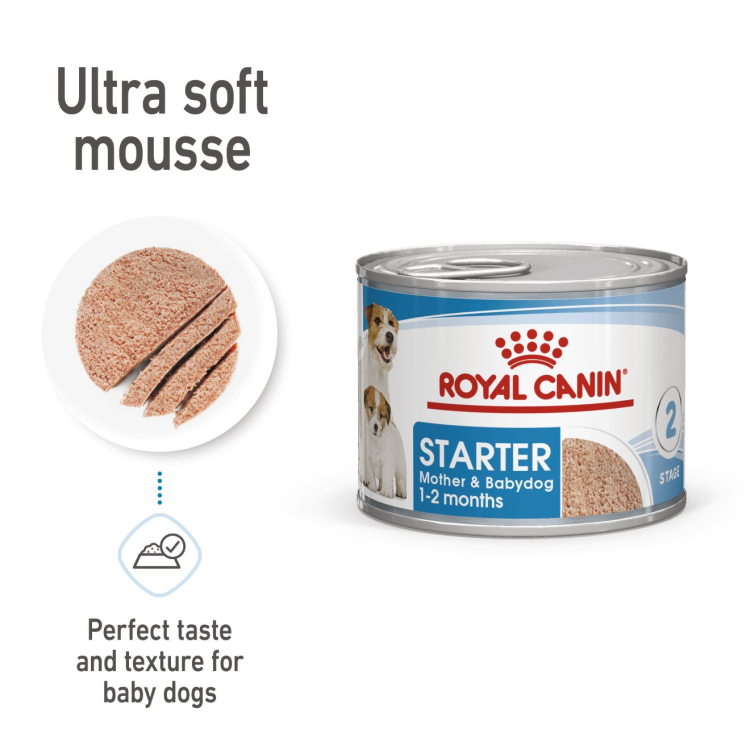 Royal Canin Canine Health Nutrition Starter Mousse Mother & Baby dog (WET FOOD - Cans) 12 x 195g