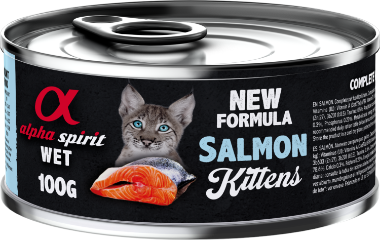 Alpha Spirit Wet Food for Kittens Salmon, 6 x 100 g cans