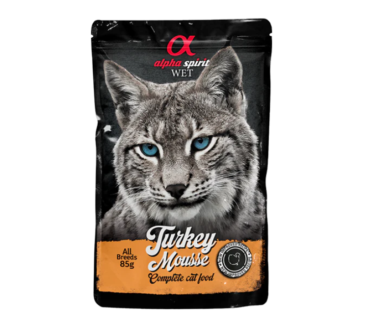 Alpha Spirit Turkey Mousse for Cats Pouches Cat Wet Food