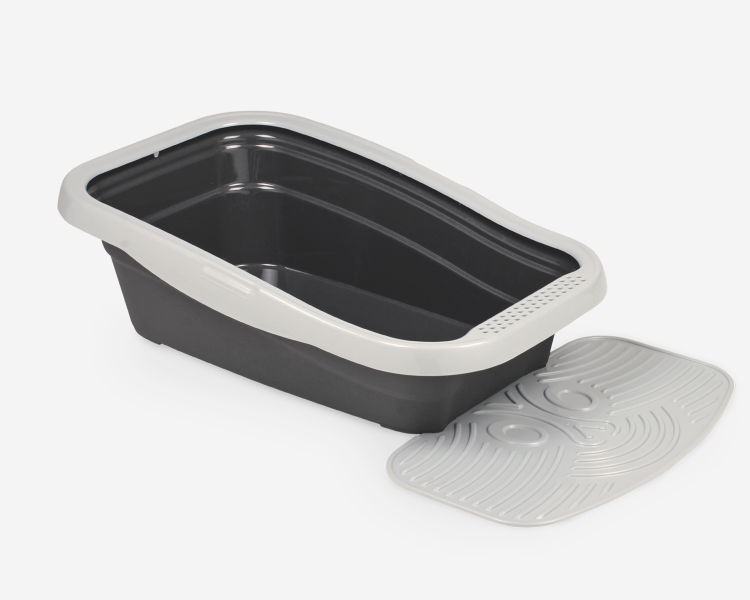 Nella Kit Cat Litter Tray with Mat Grey
