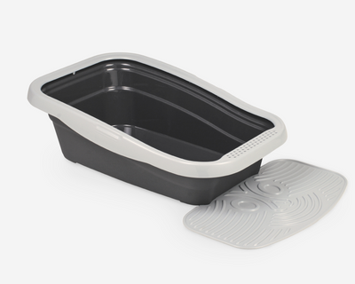 Nella Kit Cat Litter Tray with Mat Grey