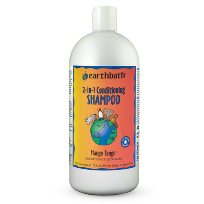 Earthbath 2-in-1 Conditioning Shampoo, Mango Tango®, Conditions & Detangles, Made in USA, 32 oz