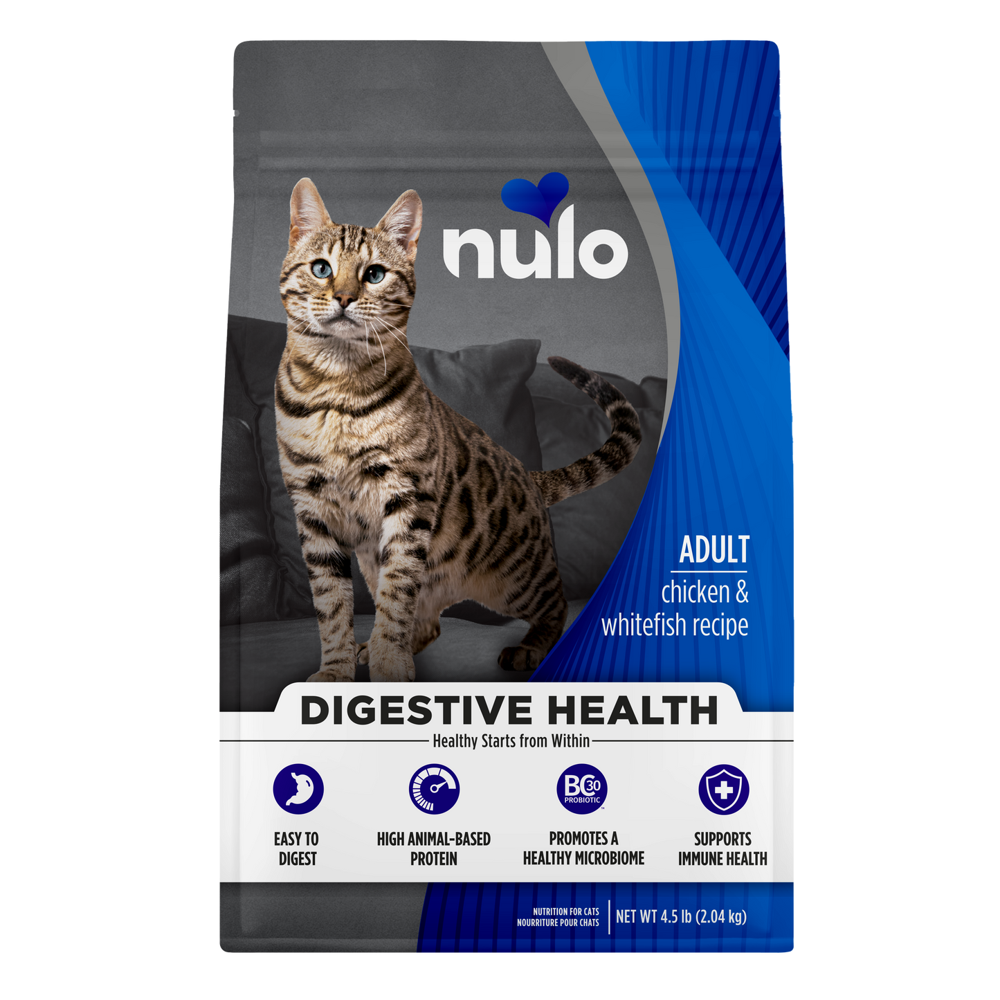 Nulo Digestive Health Adult Cat Chicken & Whitefish 2KG Bag