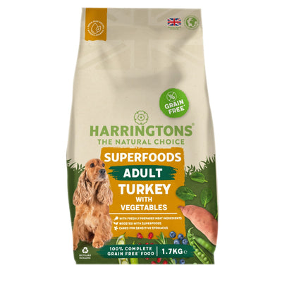 Harringtons Superfoods Turkey with Vegetables Adult Dry Dog Food 1.7kg