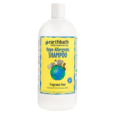 Earthbath Hypo-Allergenic Shampoo, Fragrance Free, For Sensitive Skin, Made in USA - 32 oz