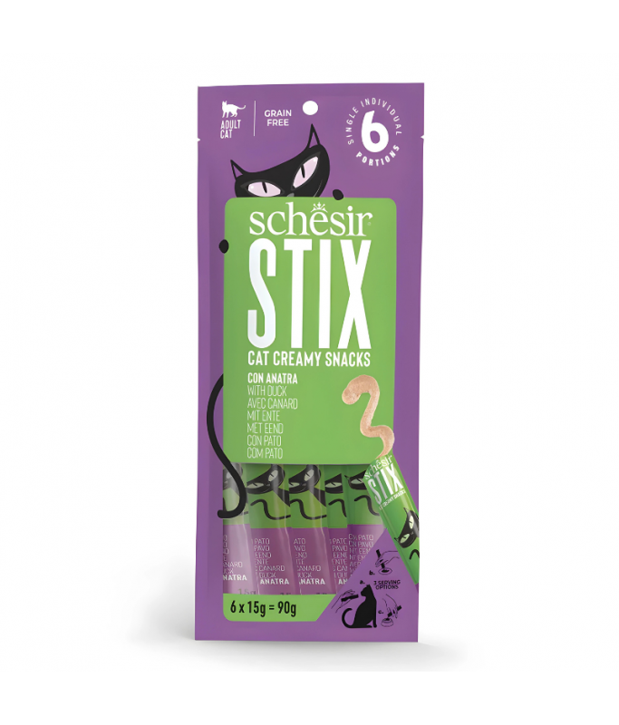 Schesir Stix Treat For Cat In Cream - Duck 6x15g