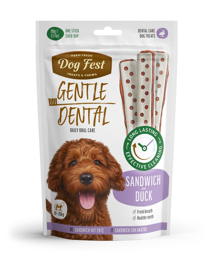 Dog Fest Dental Treats For Adult Dogs -Sandwich -Duck 90g