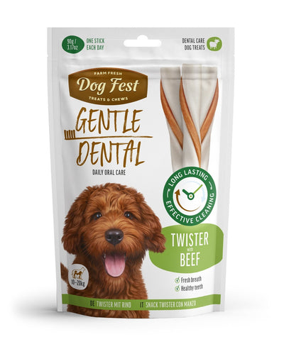 Dog Fest Dental Treats For Adult Dogs -Twister -Beef 90g