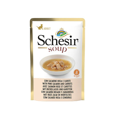 Schesir Cat Wet Soup-With Wild Pink Salmon and Carrots[Weight - 85g] 