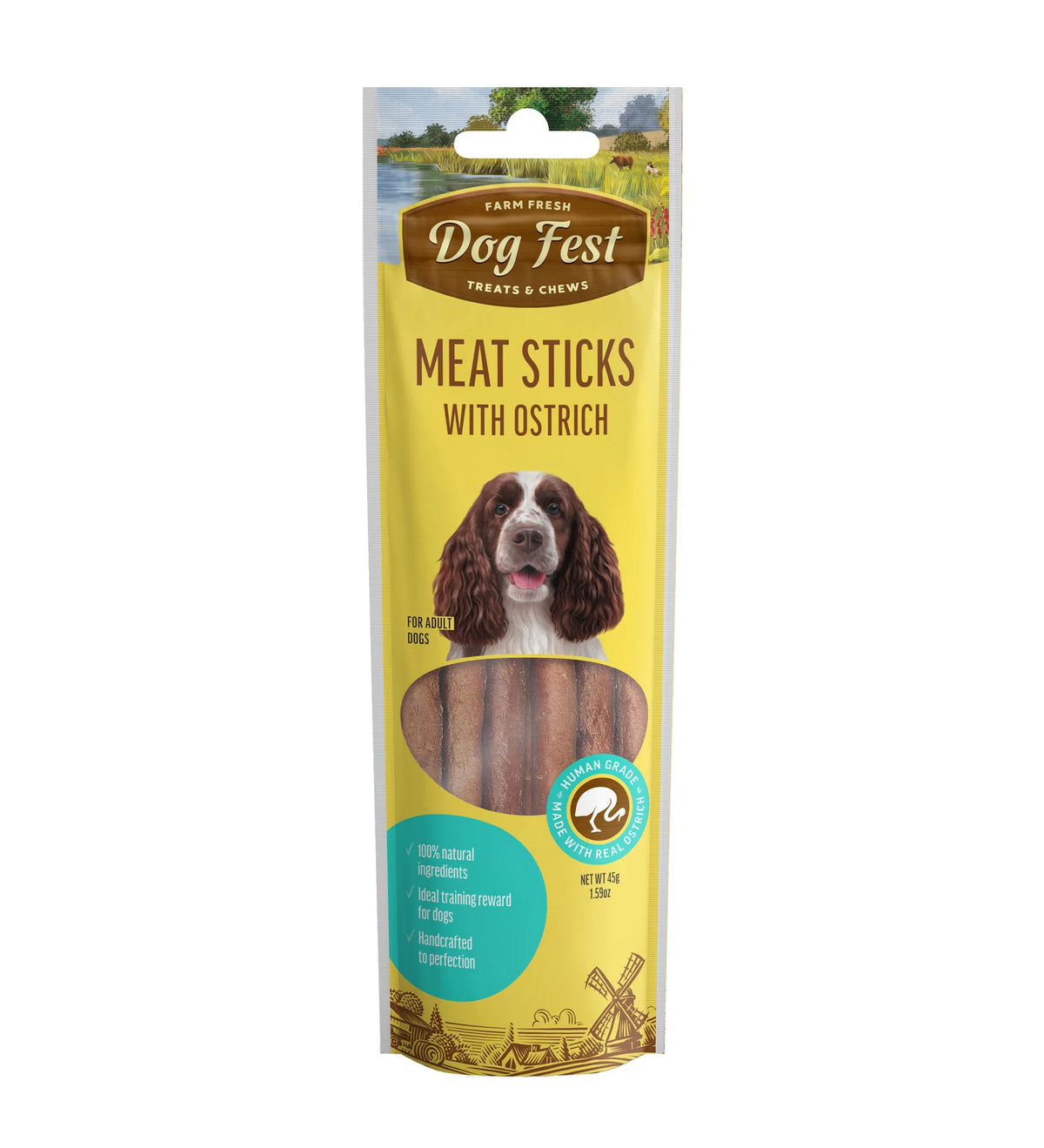 Dog Fest Meat Sticks With Ostrich For Adult Dogs