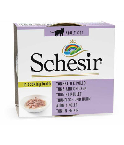 Schesir Cat Can Broth-Wet Food Tuna with Chicken-