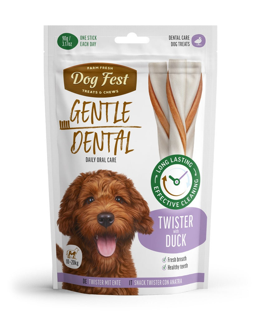 Dog Fest Dental Treats For Adult Dogs -Twister -Duck 90g