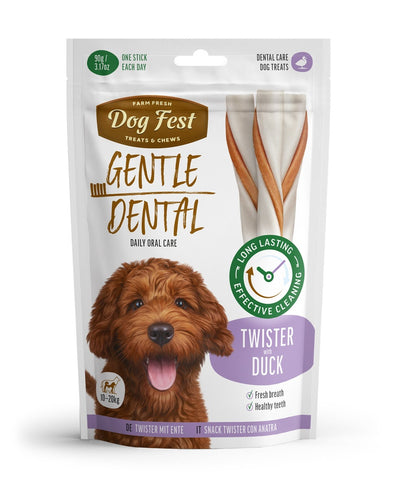 Dog Fest Dental Treats For Adult Dogs -Twister -Duck 90g