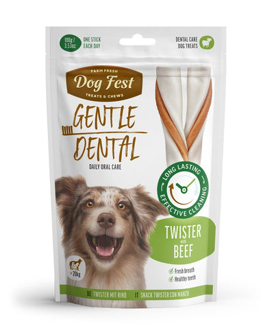 Dog Fest Dental Treats For Adult Dogs -Twister-Beef 100g