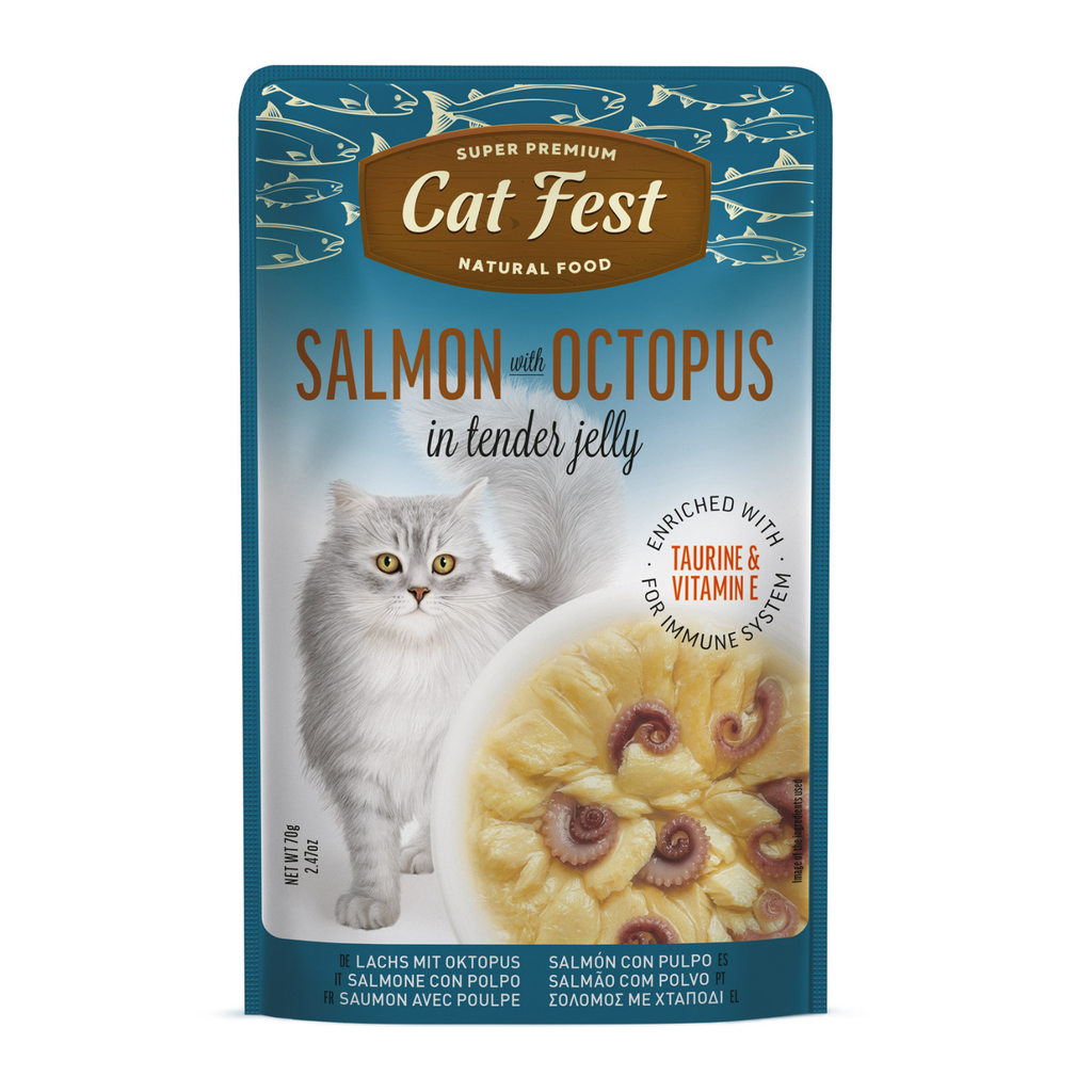 Cat Fest Salmon With Octopus In Tender Jelly For Cats 70g
