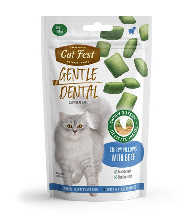 Cat Fest Dental Treats For Cats -Crispy Pillows -Beef 30g