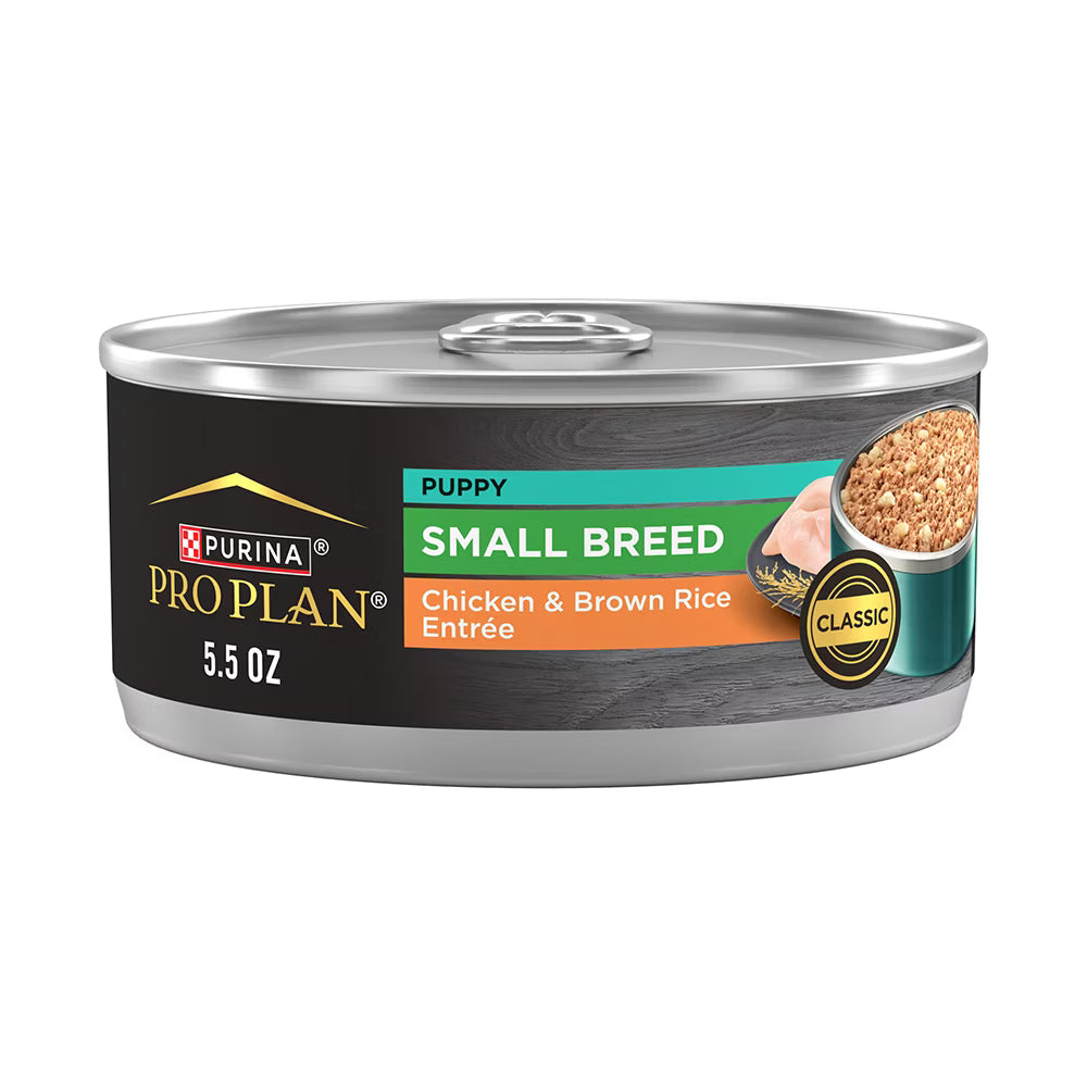 Pro Plan Puppy Small Breed Chicken & Brown Rice Entrée Wet Dog Food - 156g x 24