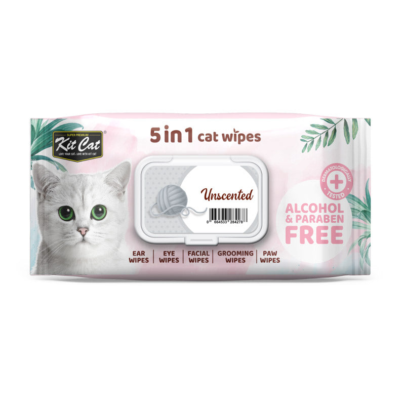 Kit Cat 5-in-1 Cat Wipes Unscented – PetCentral UAE