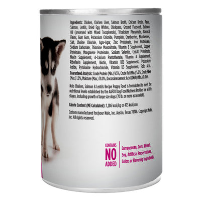 Nulo Puppy Grain-Free Chicken, Salmon, & Lentils 369g Can
