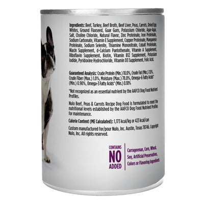 Nulo Dog Grain-Free Beef, Peas, & Carrots 369g Can